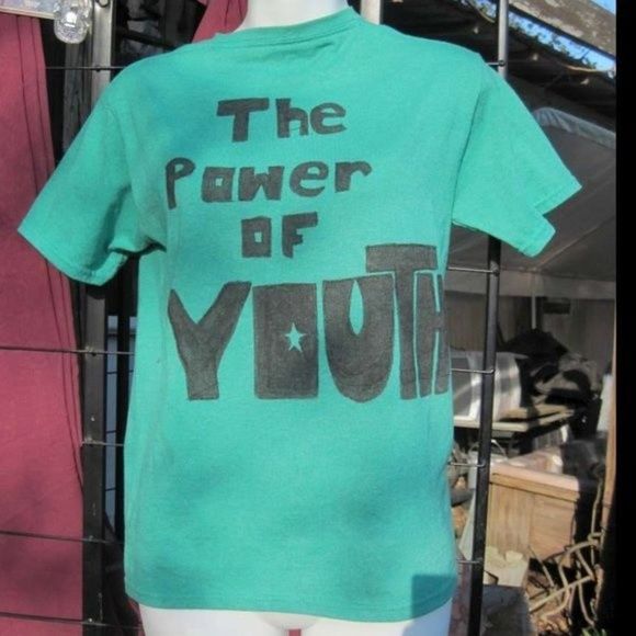 Rock Lee Anime Painted Green V Neck Shirt Top The Power of Youth Handmade Artist - Picture 7 of 7